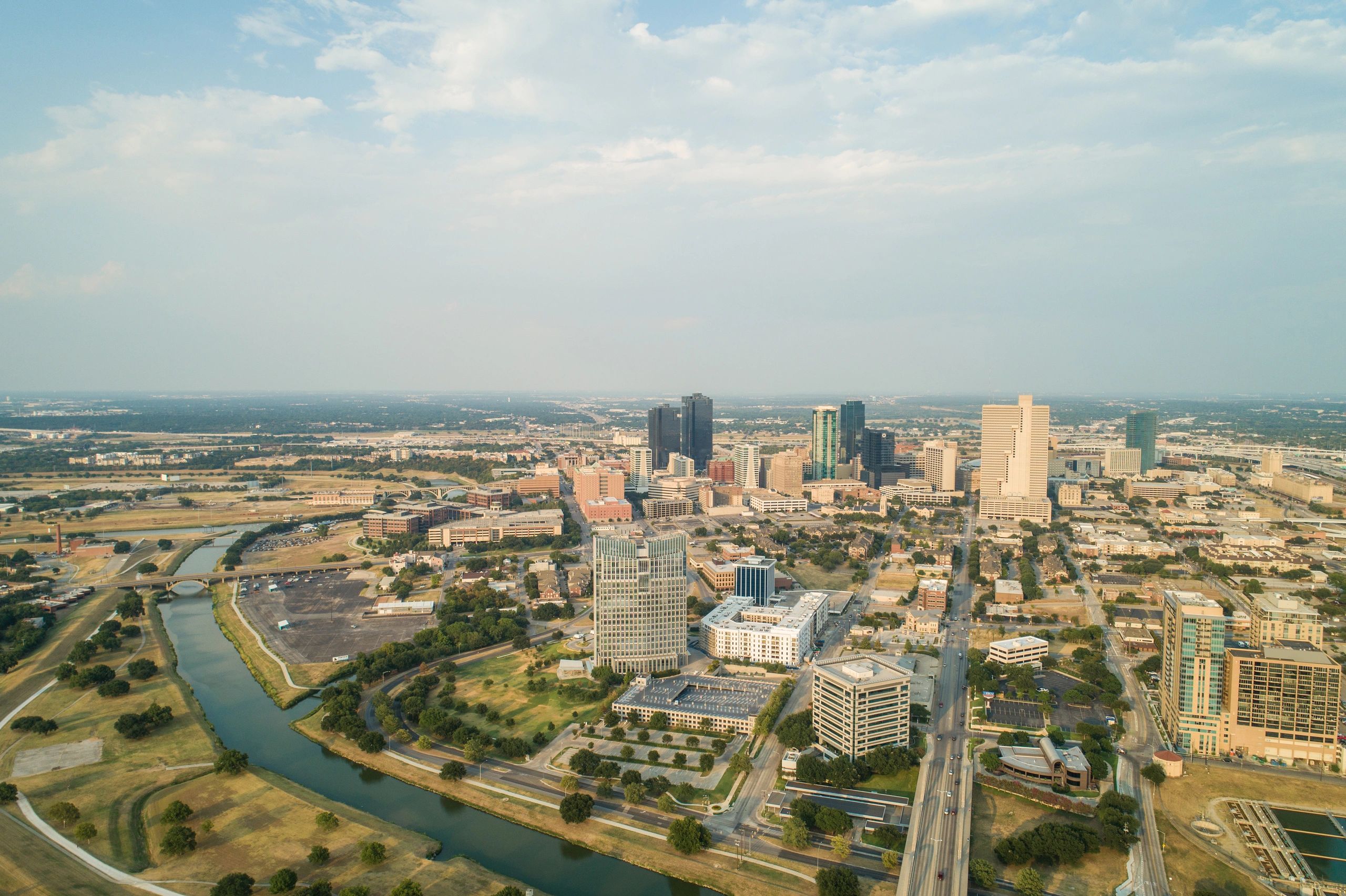 Fort Worth skyline at dusk